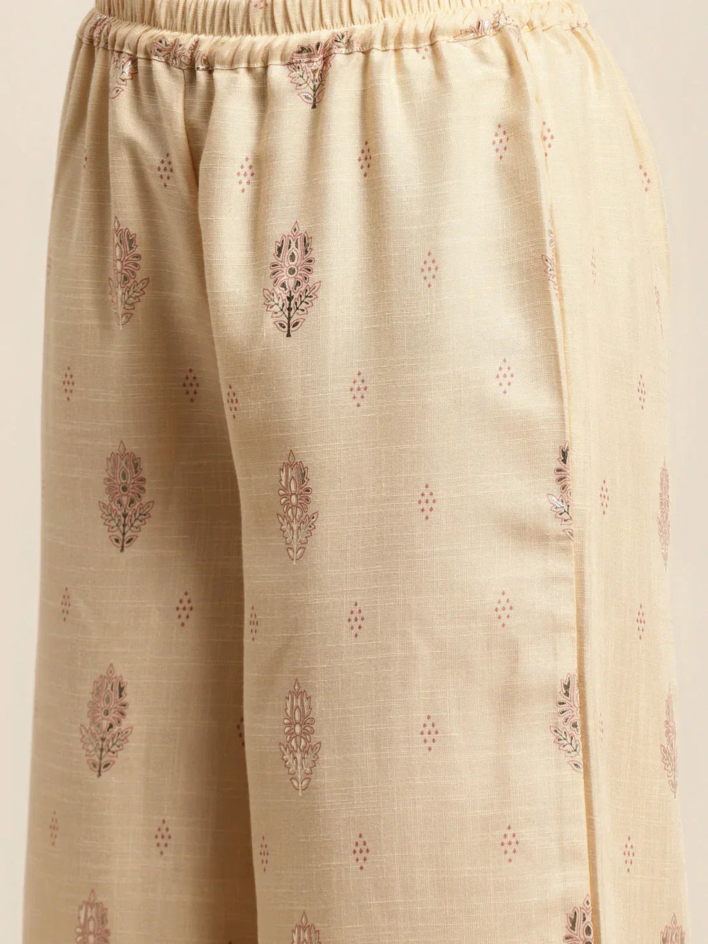 Jompers Women's Gotta Patti work Kurta, Palazzos & Dupatta - Pink | Grocsy