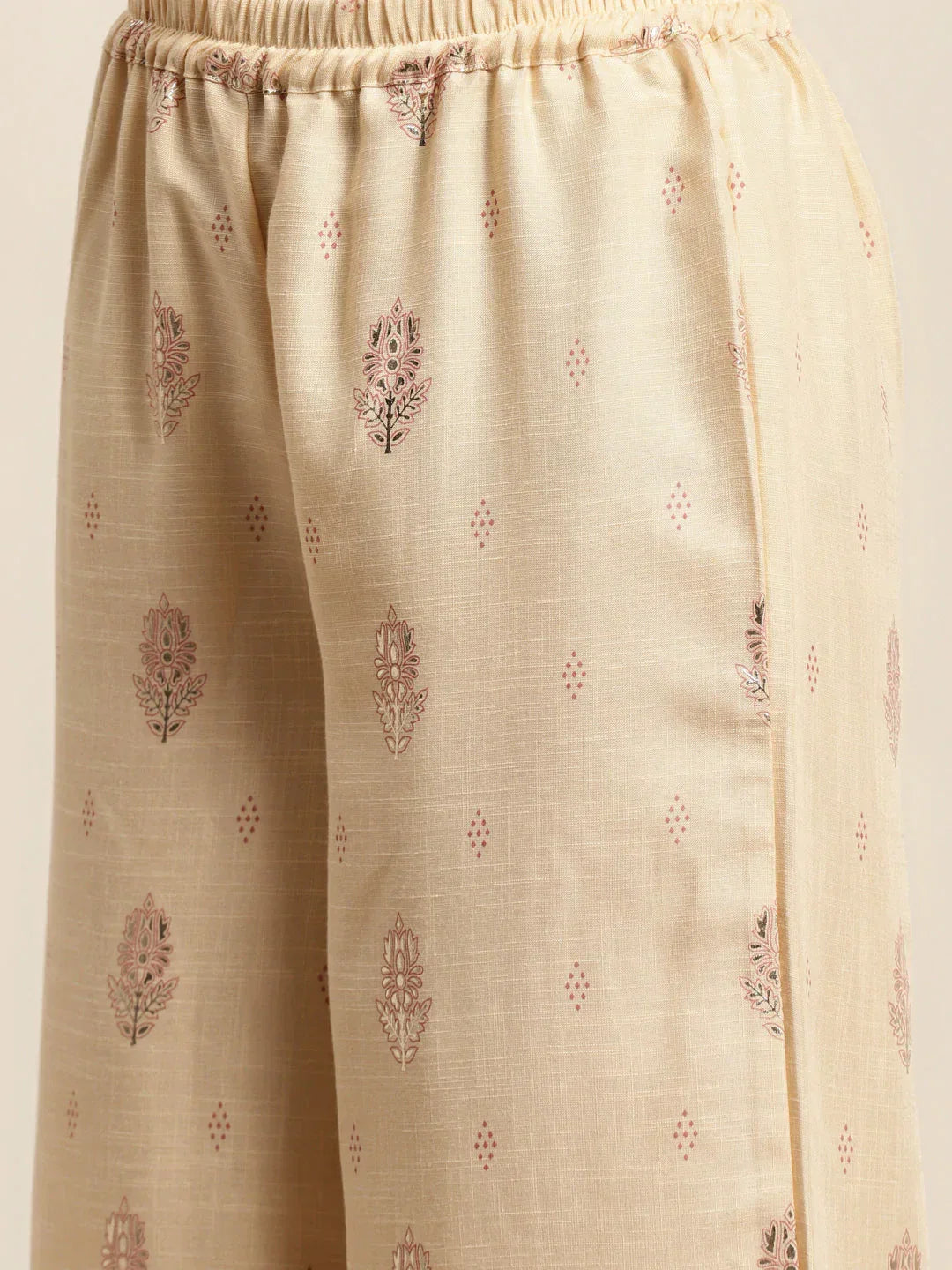 Jompers Women's Gotta Patti work Kurta, Palazzos & Dupatta - Pink | Grocsy