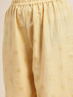 Jompers Women's Printed Kurta with Palazzos & Dupatta - Yellow | Grocsy
