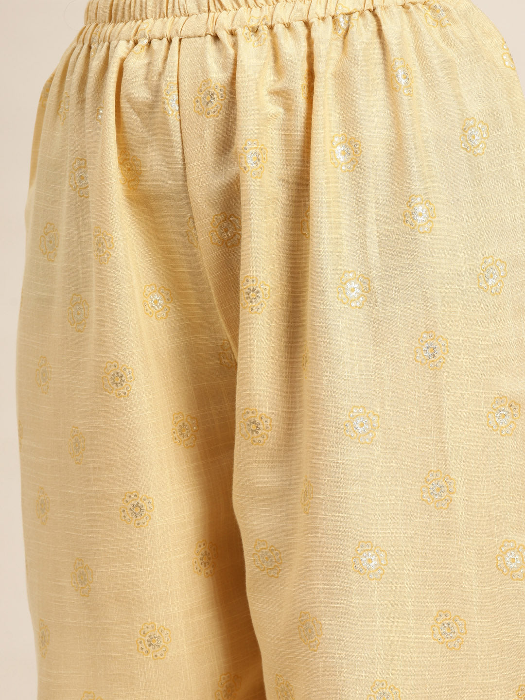 Jompers Women's Printed Kurta with Palazzos & Dupatta - Yellow | Grocsy