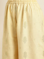 Jompers Women's Gotta Patti Kurta with Palazzos & Dupatta - Green | Grocsy