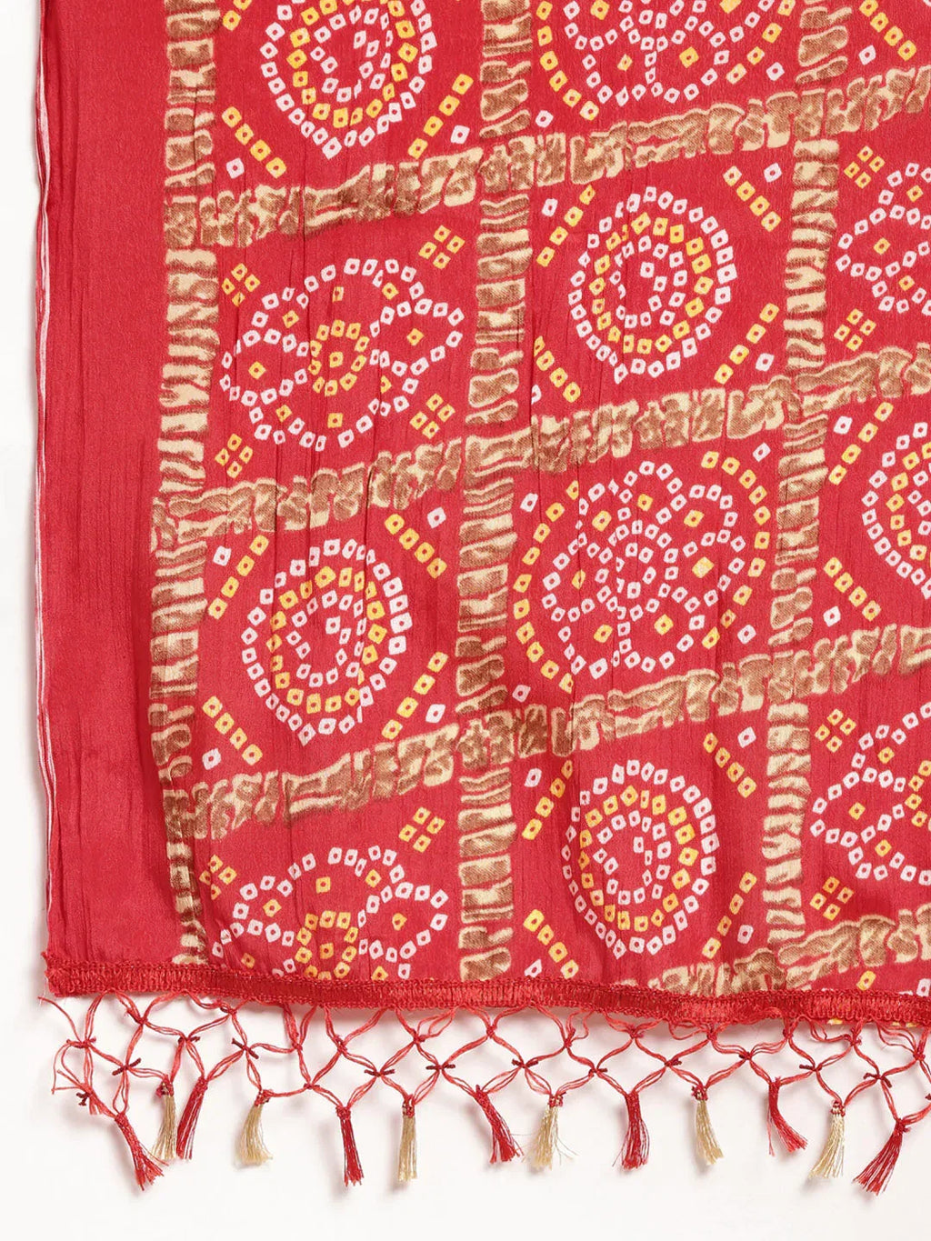 Jompers Women's Embroidered Sequinned Kurta with Palazzos & Dupatta - Red | Grocsy