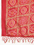 Jompers Women's Embroidered Sequinned Kurta with Palazzos & Dupatta - Red | Grocsy