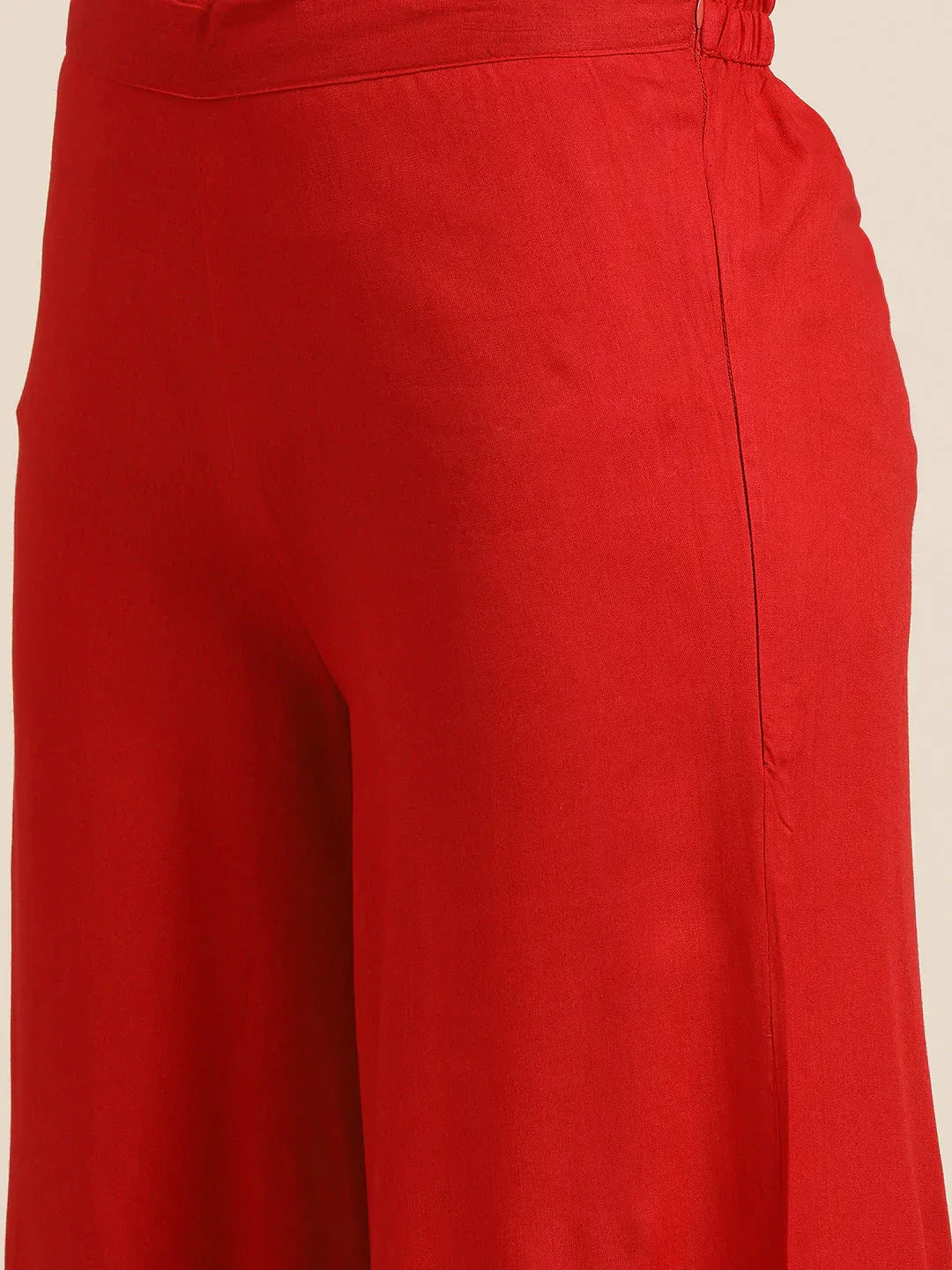 Jompers Women's Kurta with Palazzos & print Dupatta - Red | Grocsy