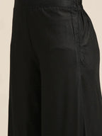 Jompers Women's Kurta with Palazzos & print Dupatta - Black | Grocsy
