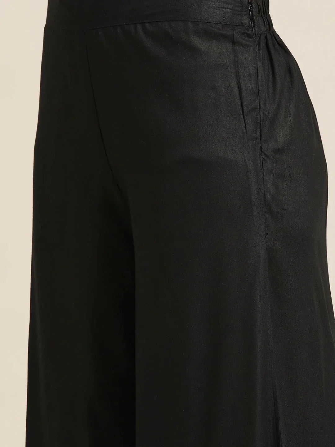 Jompers Women's Kurta with Palazzos & print Dupatta - Black | Grocsy