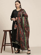 Jompers Women's Kurta with Palazzos & print Dupatta - Black | Grocsy