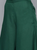 Jompers Women's Embroidered Sequinned Kurta & Palazzos With Dupatta - Green | Grocsy