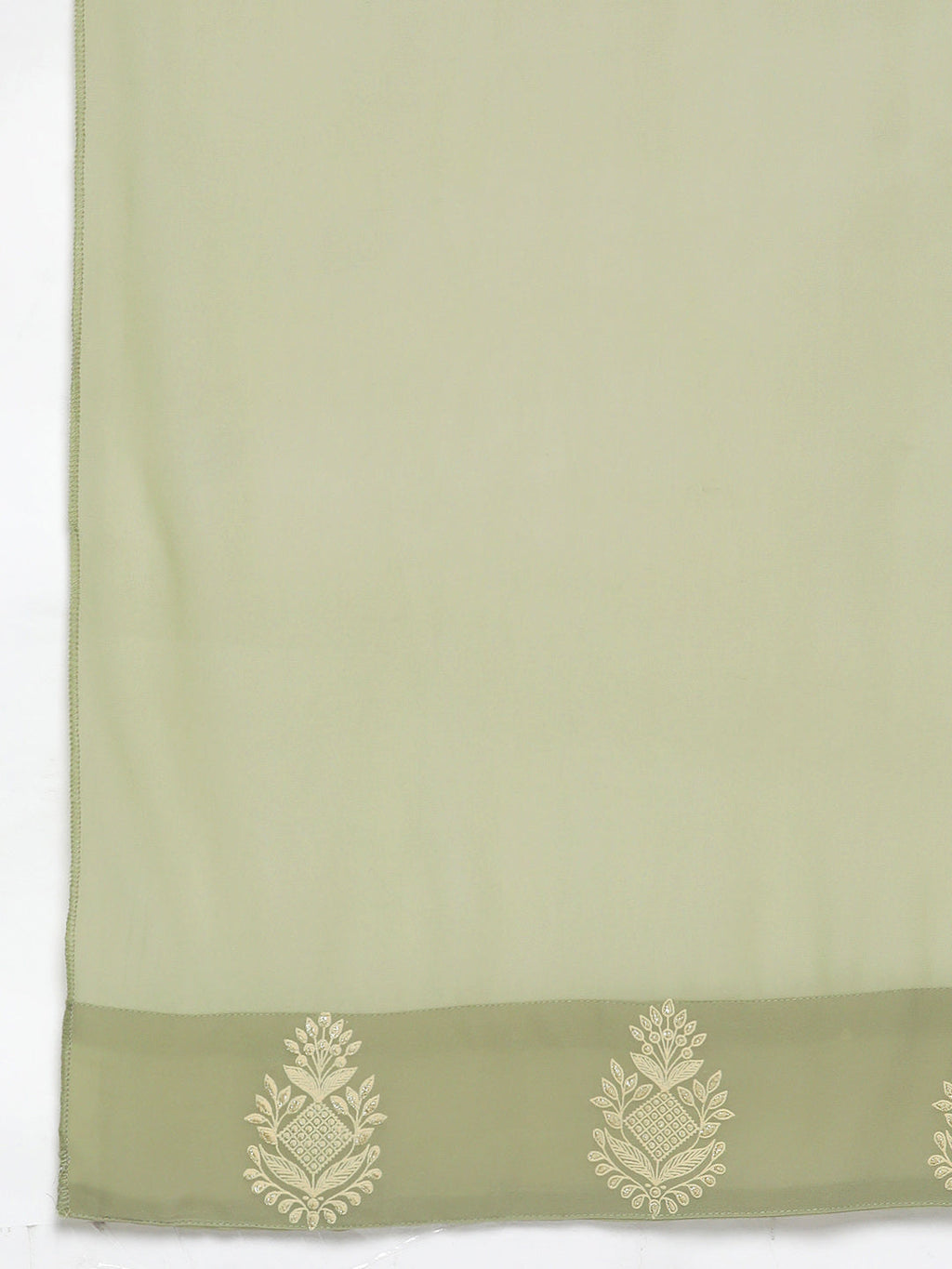 Jompers Women's Ethnic Motifs Green Printed Georgette Kurta with Palazzos & With Dupatta | Grocsy
