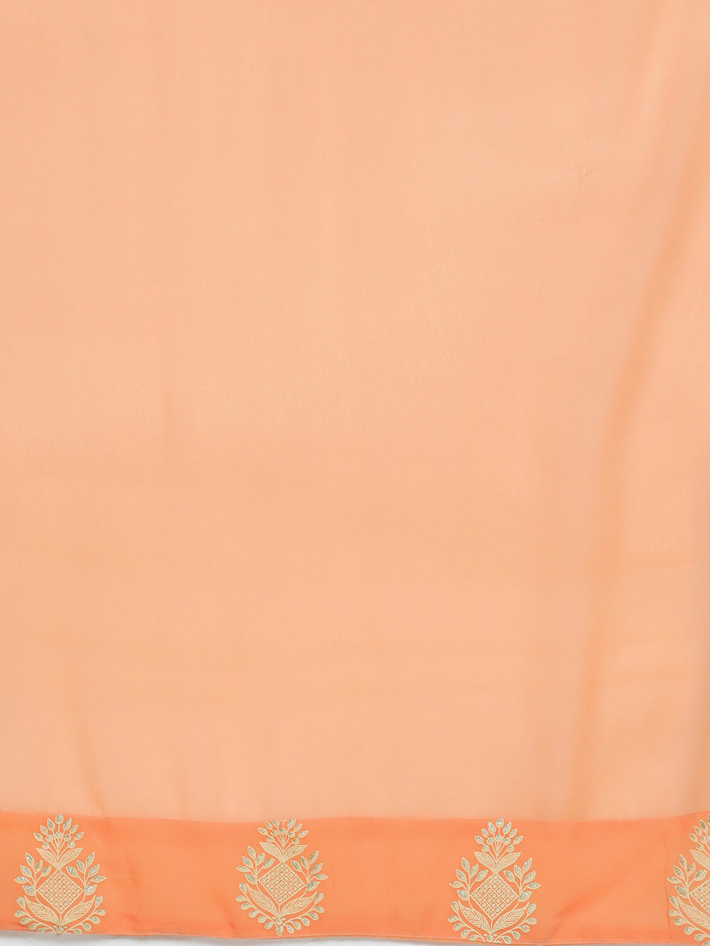 Jompers Women's Ethnic Motifs Peach Printed Georgette Kurta with Palazzos & With Dupatta | Grocsy