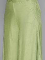 Jompers Women's Green Sequinned Kurta with Palazzos & With Dupatta | Grocsy