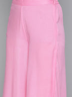 Jompers Women's Pink Sequinned Kurta with Palazzos & With Dupatta | Grocsy