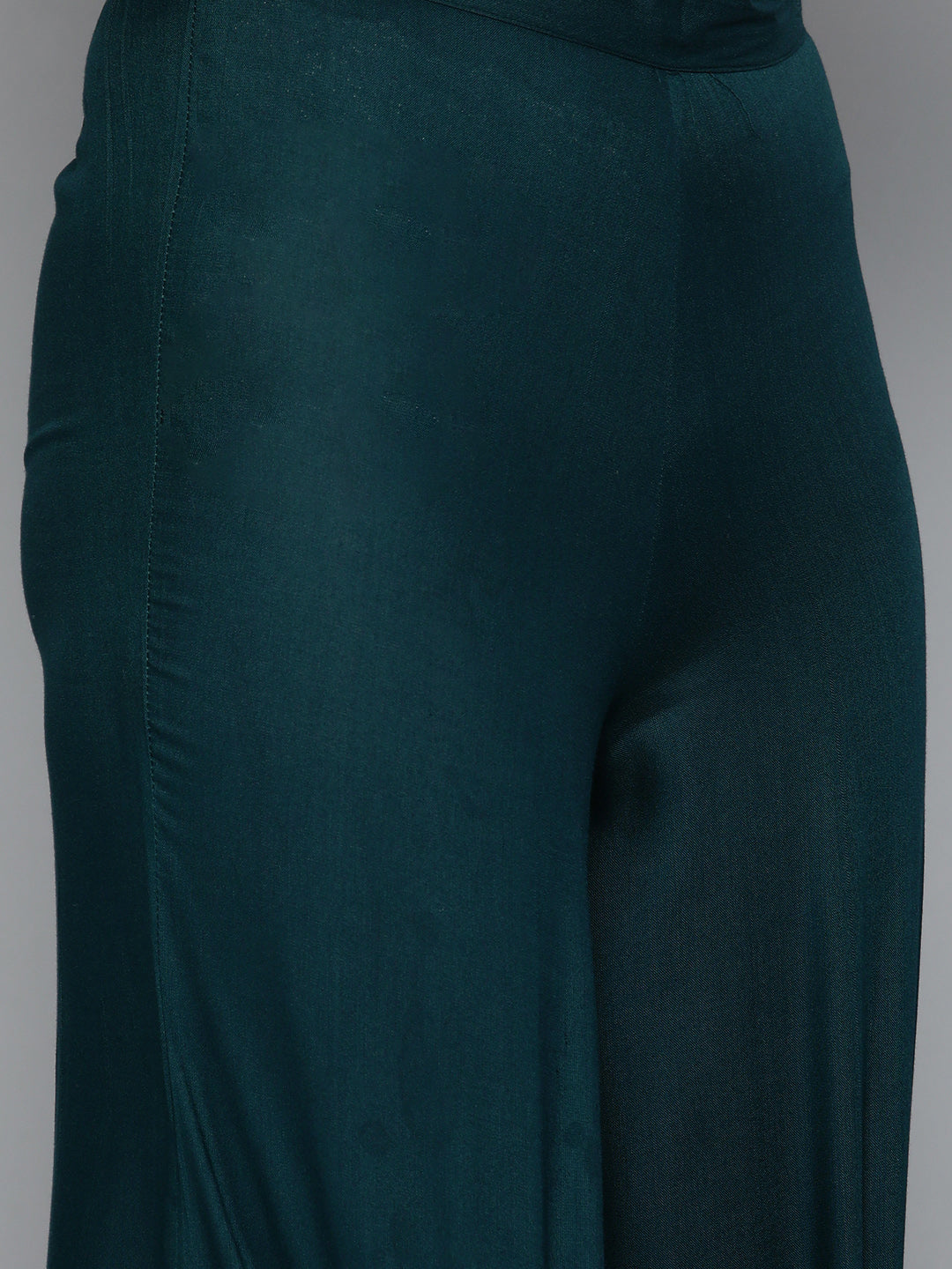 Jompers Women's Teal Leheriya Sequinned Kurta with Palazzos & With Dupatta | Grocsy