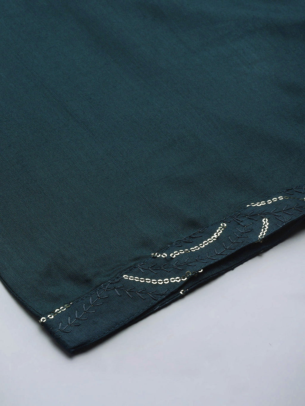 Jompers Women's Teal Sequinned Kurta with Palazzos & With Dupatta | Grocsy