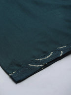 Jompers Women's Teal Sequinned Kurta with Palazzos & With Dupatta | Grocsy