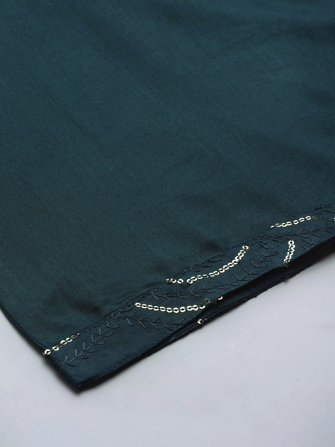 Jompers Women's Teal Sequinned Kurta with Palazzos & With Dupatta | Grocsy