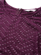 Jompers Women's Embroidered Sequinned Kurta & Palazzos With Dupatta - Purple | Grocsy
