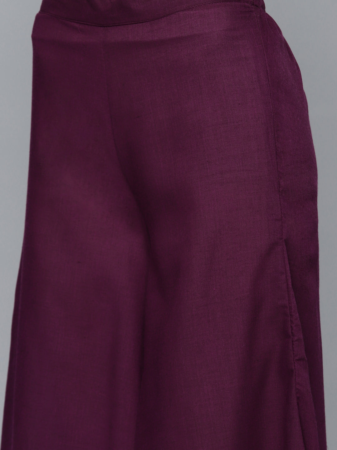 Jompers Women's Embroidered Sequinned Kurta & Palazzos With Dupatta - Purple | Grocsy