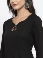 Jompers Women Black & Red Solid Kurta with Palazzos & Dupatta | Grocsy