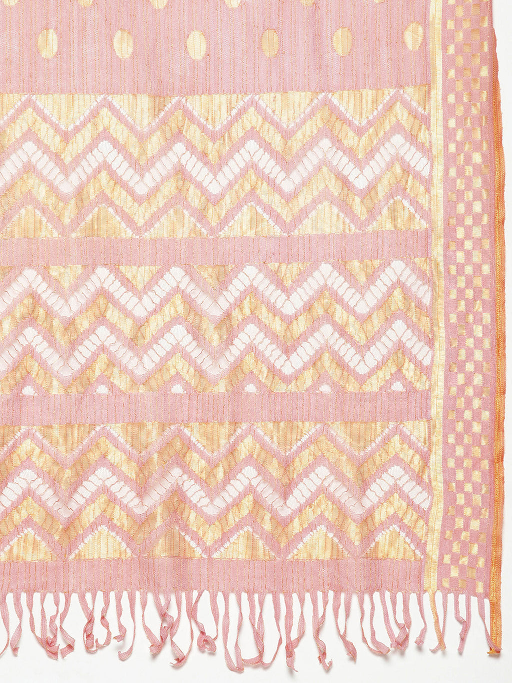Jompers Women's georgette Foil Print Kurta palazzo Dupatta Set - Pink | Grocsy