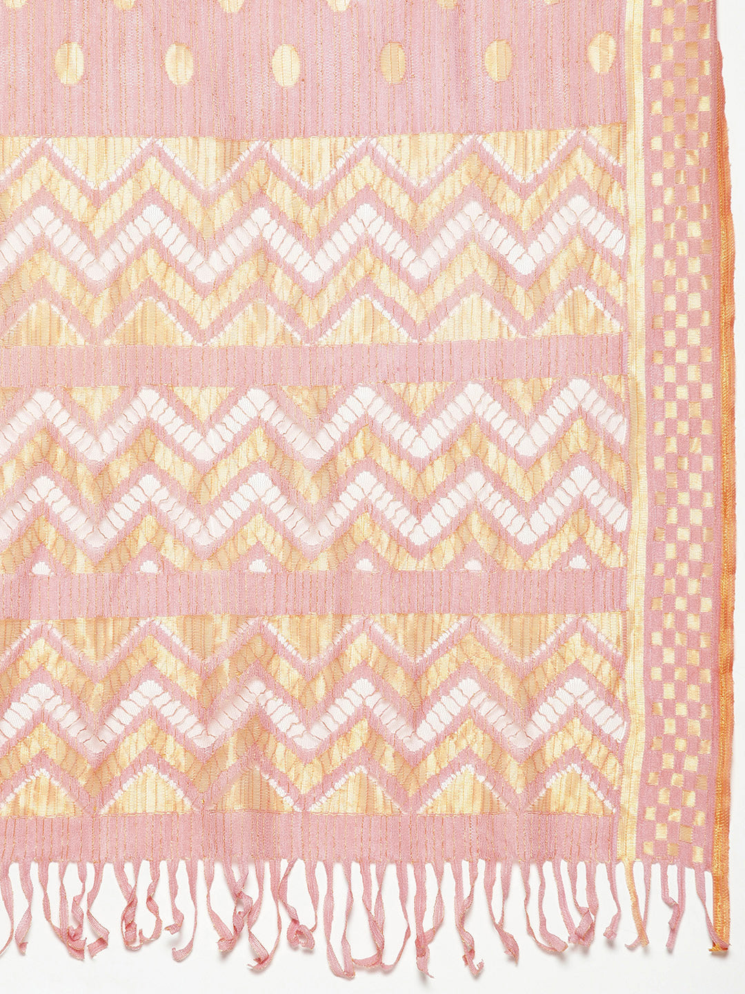Jompers Women's georgette Foil Print Kurta palazzo Dupatta Set - Pink | Grocsy