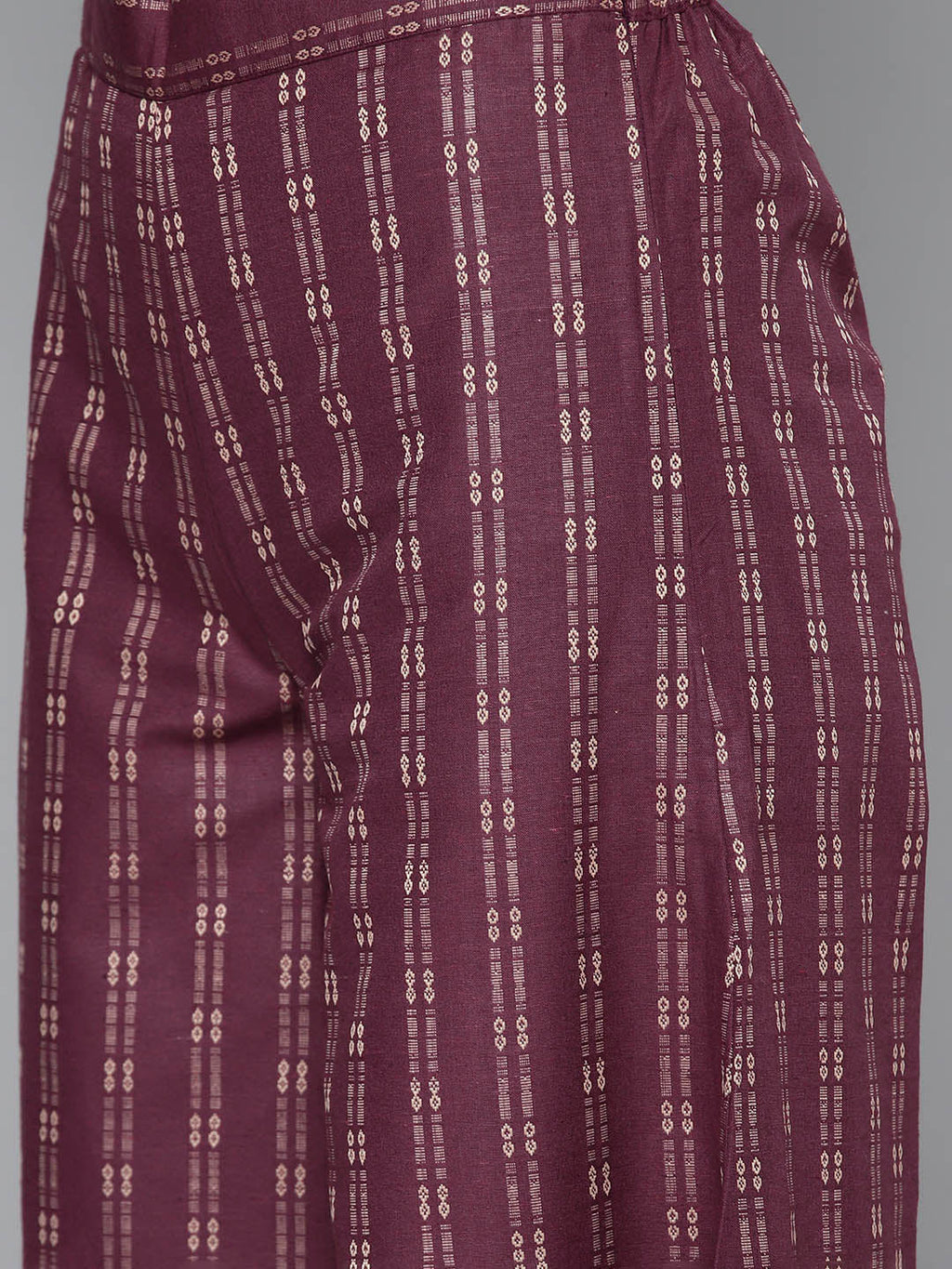 Jompers Women's Woven design kurta, palazzo and dupatta set - Purple | Grocsy
