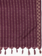 Jompers Women's Woven design kurta, palazzo and dupatta set - Purple | Grocsy