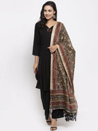 Jompers Women Black & Red Solid Kurta with Palazzos & Printed Dupatta | Grocsy