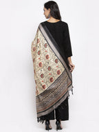 Jompers Women Black & Red Solid Kurta with Palazzos & Beige-Red Printed Dupatta | Grocsy