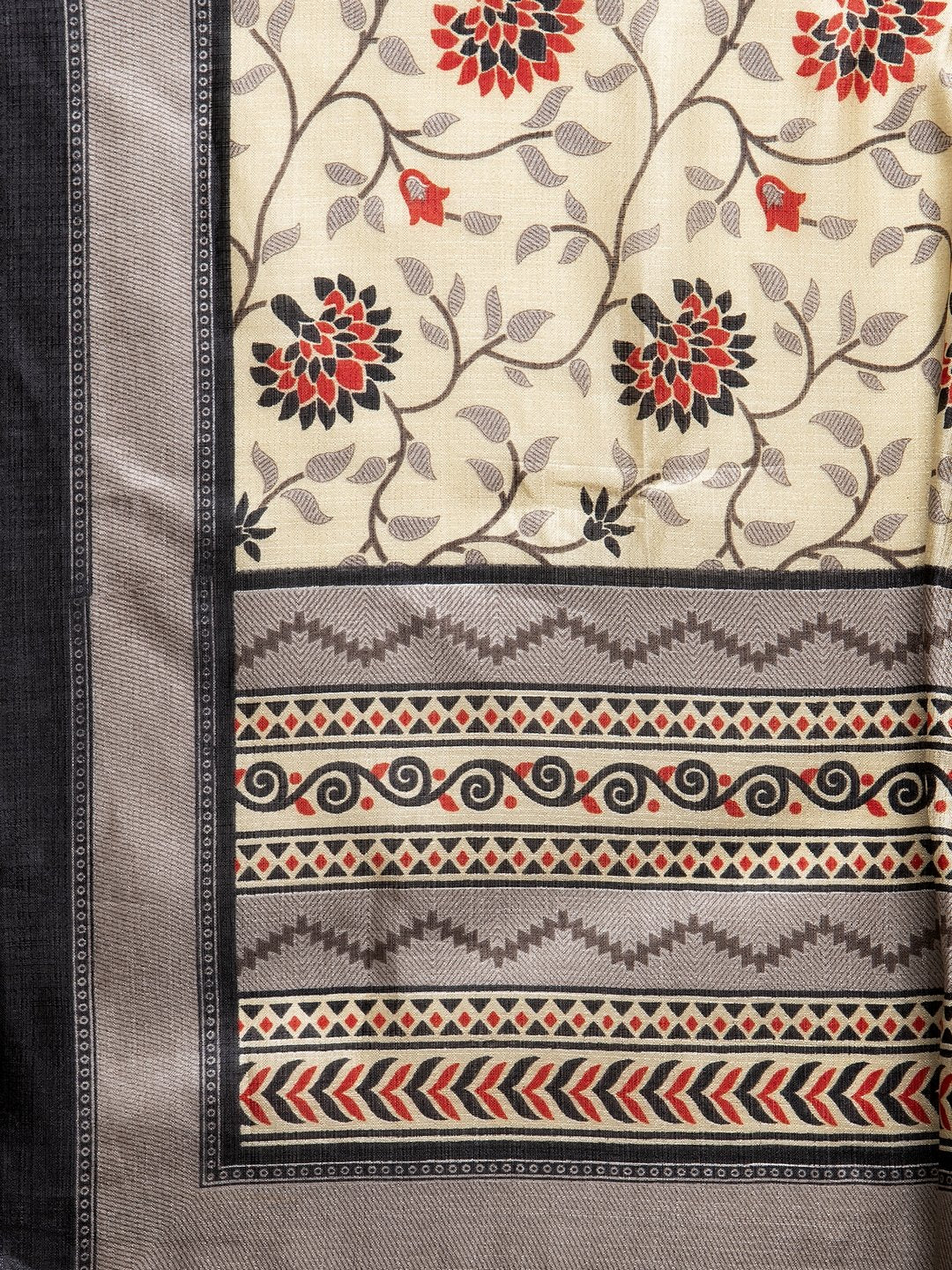 Jompers Women Black & Red Solid Kurta with Palazzos & Beige-Red Printed Dupatta | Grocsy