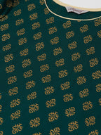 Jompers Women Green & Golden Printed Kurta with Palazzos & Dupatta | Grocsy