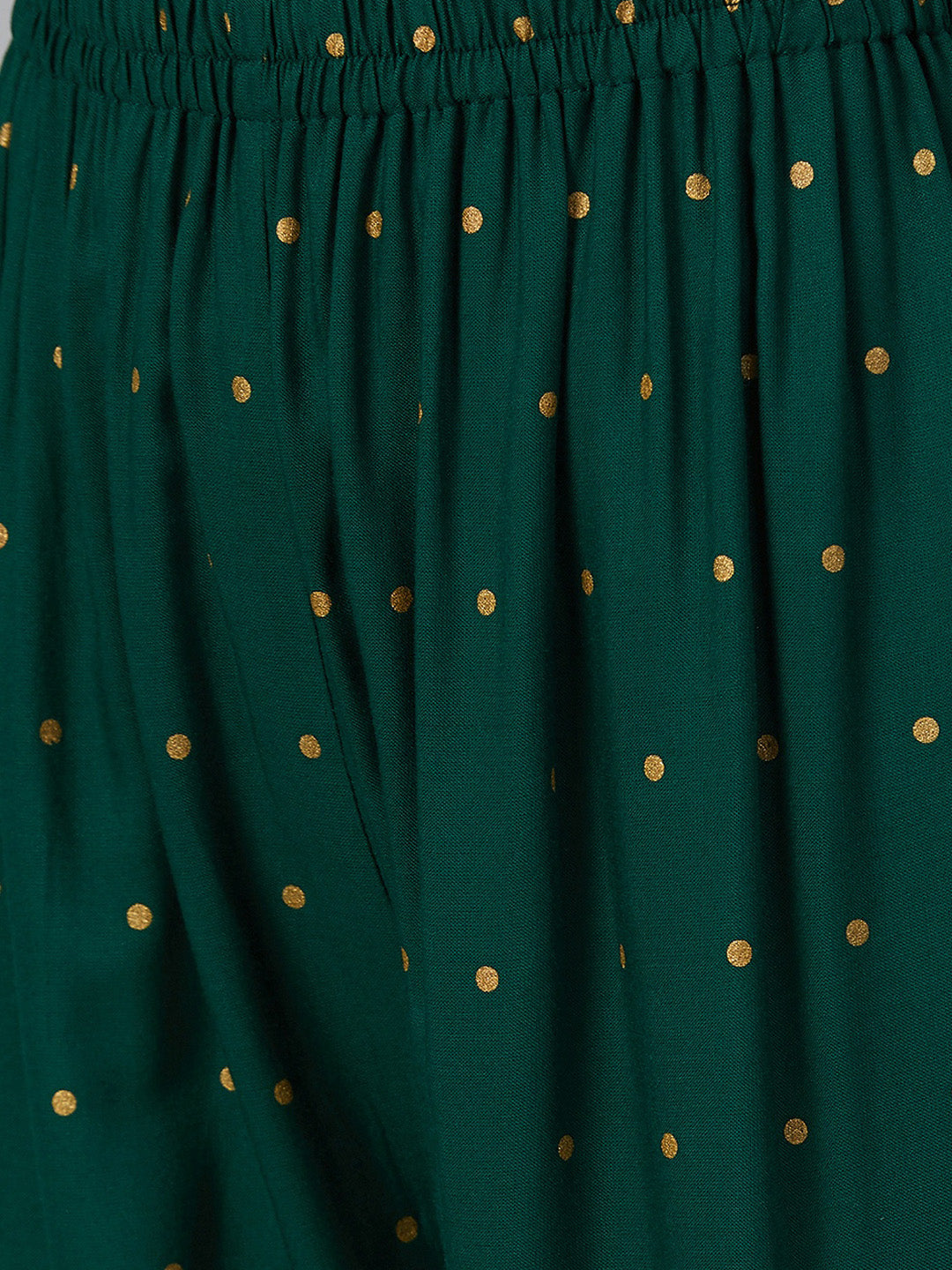 Jompers Women Green & Golden Printed Kurta with Palazzos & Dupatta | Grocsy