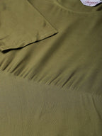 Jompers Women Olive Green Solid Kurta with Palazzos & Dupatta | Grocsy