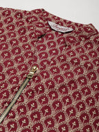 Jompers Women's Maroon Embroidered Kurta with Sharara | Grocsy