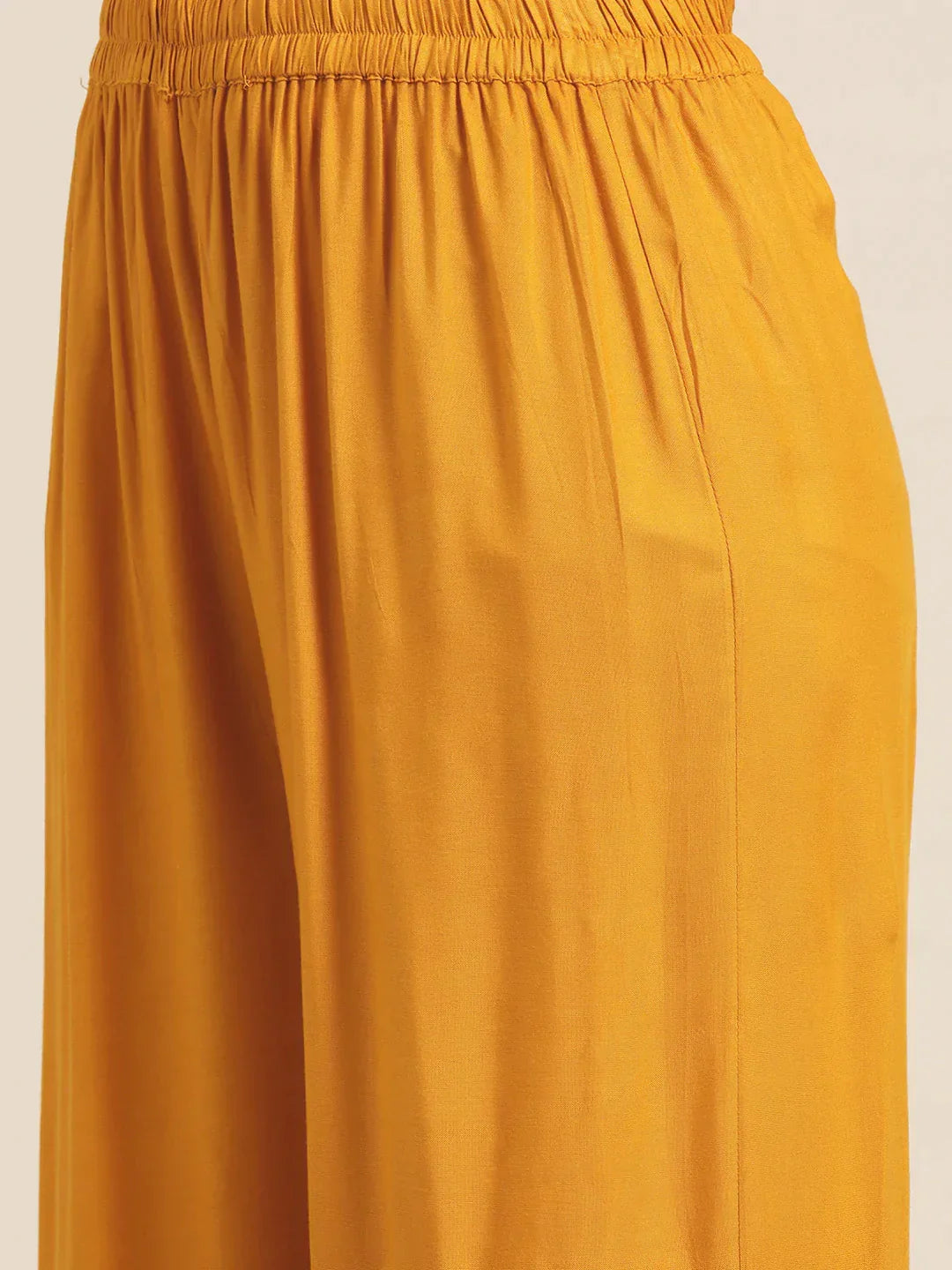 Jompers Women's Mustard Embroidered Kurta with Sharara - Mustard | Grocsy