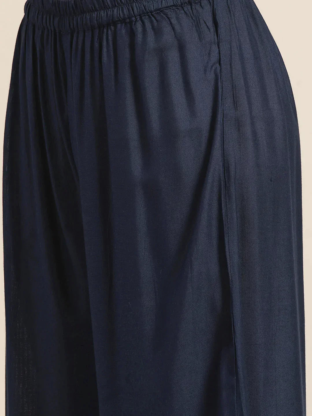 Jompers Women's Navy Embroidered Kurta with Sharara - Navy Blue | Grocsy