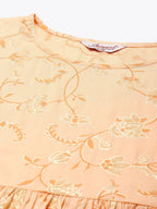 Jompers Women's Orange Kurta with Sharara & Dupatta - Orange | Grocsy