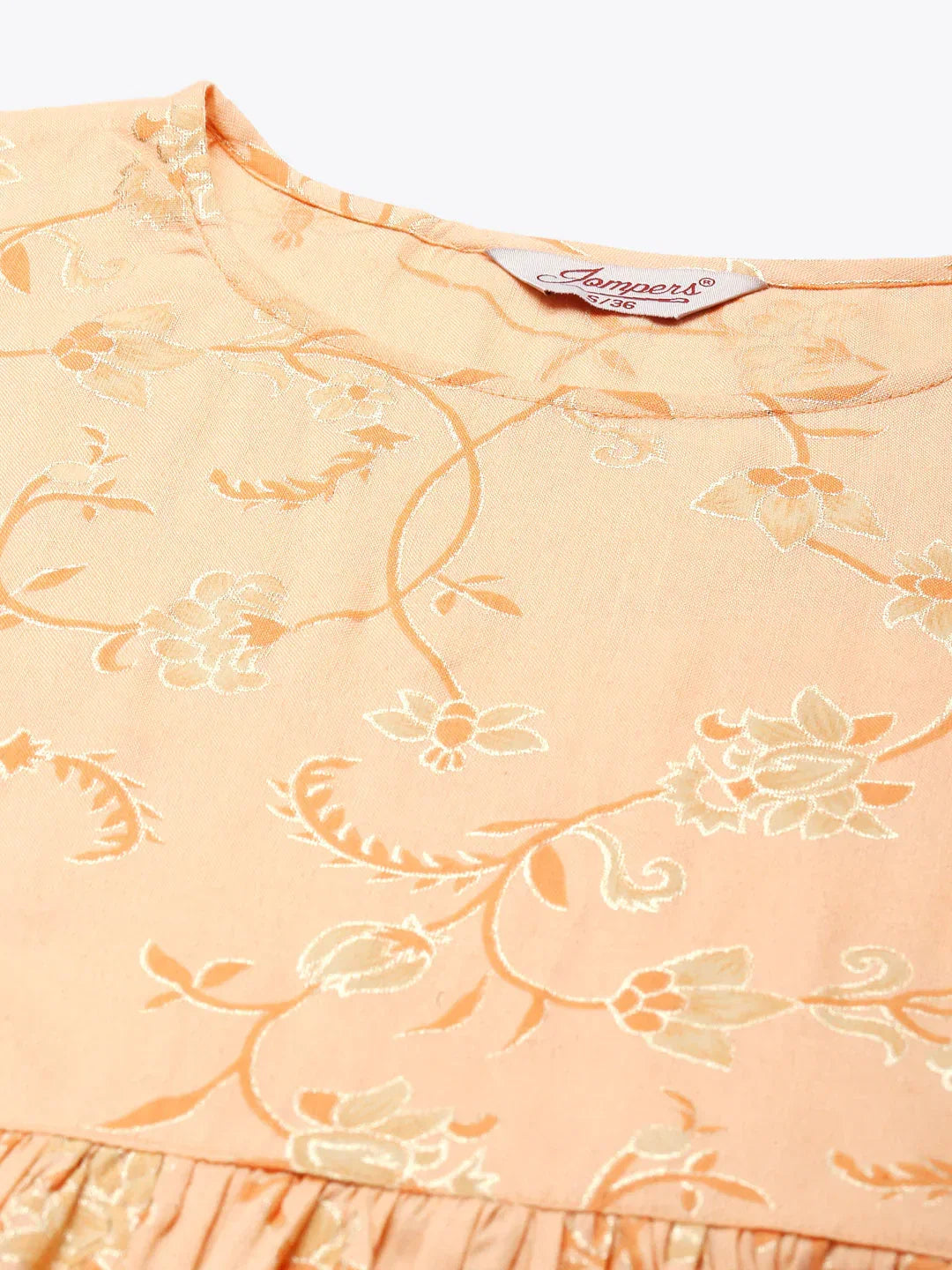 Jompers Women's Orange Kurta with Sharara & Dupatta - Orange | Grocsy