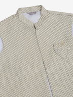 Jompers Men's Solid Kurta Pyjama With Shrug Jacket - Beige | Grocsy