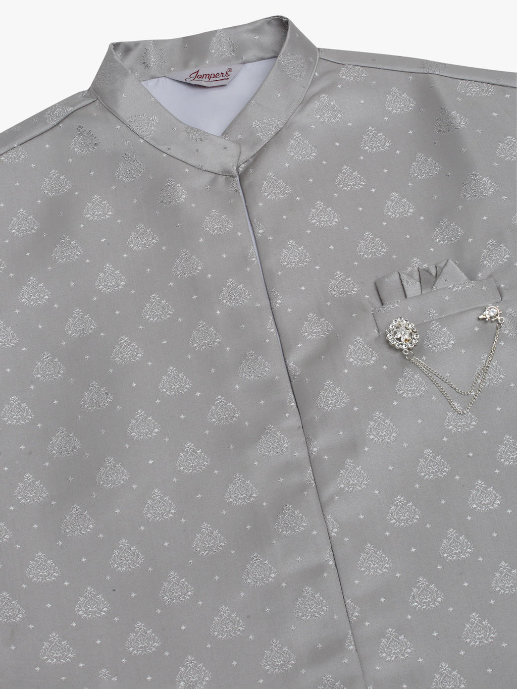 Jompers Men's Solid Kurta Pyjama With Shrug Jacket - Grey | Grocsy
