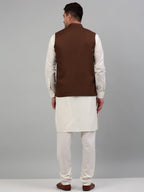 Jompers Men's Nehru Jacket with White Kurta Pyjama | Grocsy