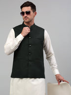 Jompers Men's Nehru Jacket with White Kurta Pyjama | Grocsy