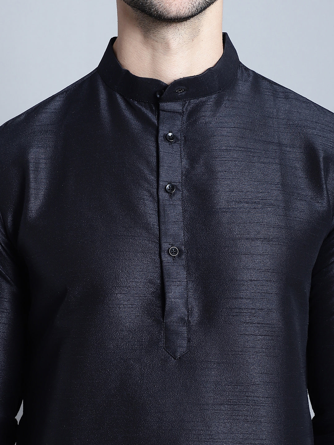 Jompers Men's Printed Nehru Jacket With Kurta Pyjama Set - Charcoal | Grocsy
