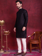Jompers Men's Woven Design Nehru Jacket With Kurta Pyjama Set - Silver | Grocsy