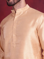 Jompers Men's Woven Design Nehru Jacket With Kurta Pyjama Set - Cream | Grocsy