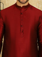 Jompers Men's Blue Woven Design Nehru Jacket With Kurta Pyjama Set | Grocsy