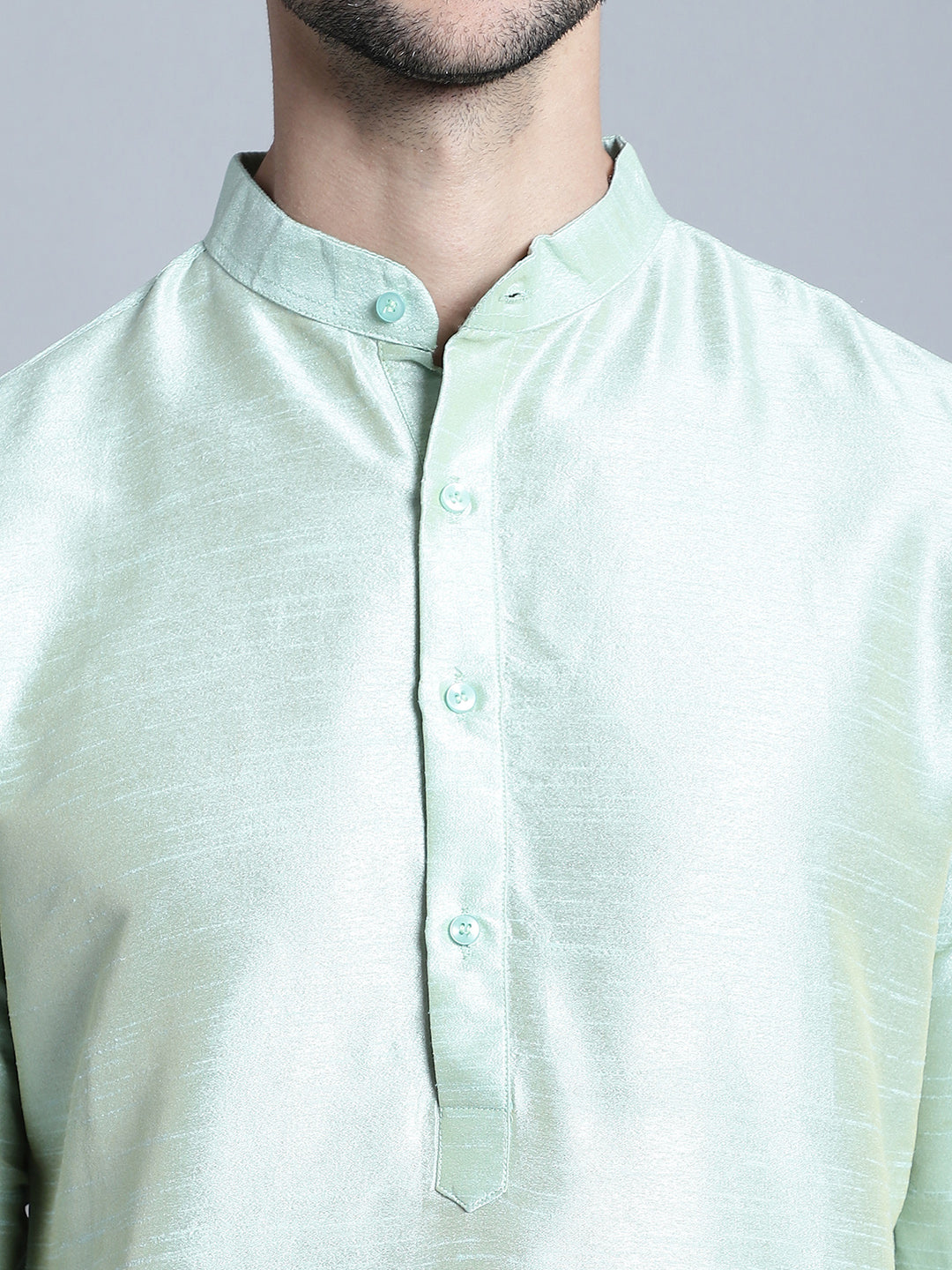 Jompers Men's Woven Design Nehru Jacket With Kurta Pyjama Set - Pista | Grocsy