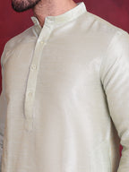 Jompers Men's Woven Design Nehru Jacket With Kurta Pyjama Set - Golden | Grocsy