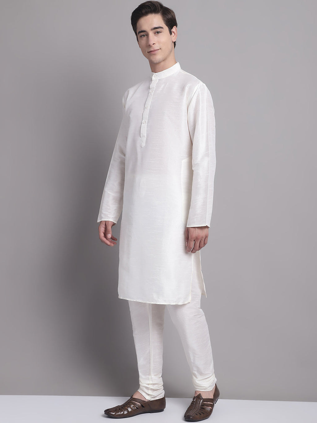 Jompers Men's Black Woven Design Nehru Jacket With Solid Kurta Pyjama | Grocsy