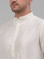 Jompers Men's Embroidered Nehru Jacket With Solid Kurta Pyjama Set - Golden | Grocsy